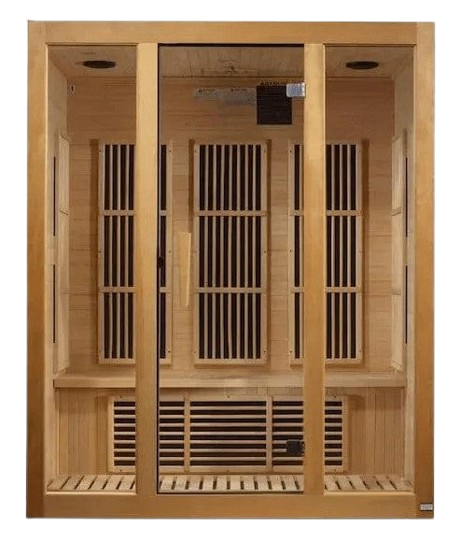 Front Centered View Of The Maxxus Bellevue 3-Person Low EMF FAR Infrared Indoor Sauna | MX-J306-01