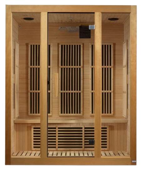 Front Centered View Of The Maxxus Bellevue 3-Person Near Zero EMF FAR Infrared Indoor Sauna | MX-J306-01-ZF