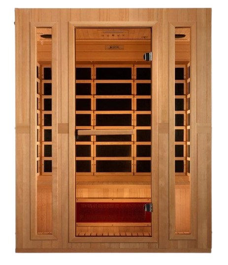 Front Centered View Of The Maxxus Trinity 3-Person Low EMF FAR Infrared Indoor Sauna | MX‐LS3‐01