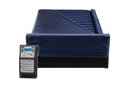 Front Centered View Of The Moxi SelectAir Standard Mattress System With Foot Pillow Shown With Control Unit Attached And Cover Slightly Removed