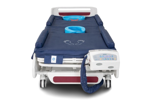 Front Centered View Of The ObboMed OB-1680 StandardAir Alternating Pressure Mattress with Low Air Loss Shown In The Flat Position