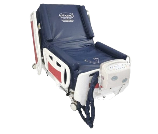 Front Centered View Of The ObboMed OB-3682 UltraAir Low Air Loss Comfort Mattress Shown In The Fowler Position