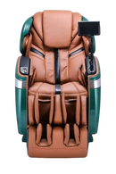 Front Centered View Of The Ogawa Master Drive AI 2.0 Massage Chair | OG-8801 Shown In The Upright Chair Position In The Emerald And Cappuccino Color
