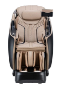 Front Centered View Of The Ogawa Master Drive DUO Massage Chair | OG-8900 Shown In The Upright Chair Position In The Black And Champagne Color