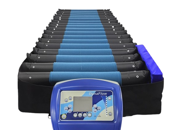 Front Centered View Of The Prius DynaFlow Alternating Mattress System Shown With Master Control Unit 