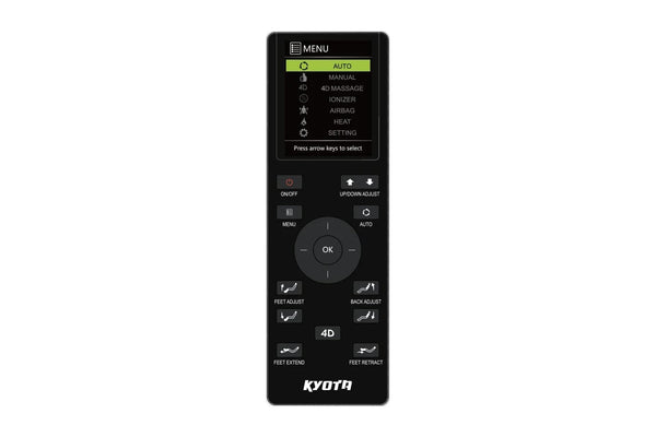 Front Centered View Of The Remote Control For The Kyota Kansha M878 Massage Chair