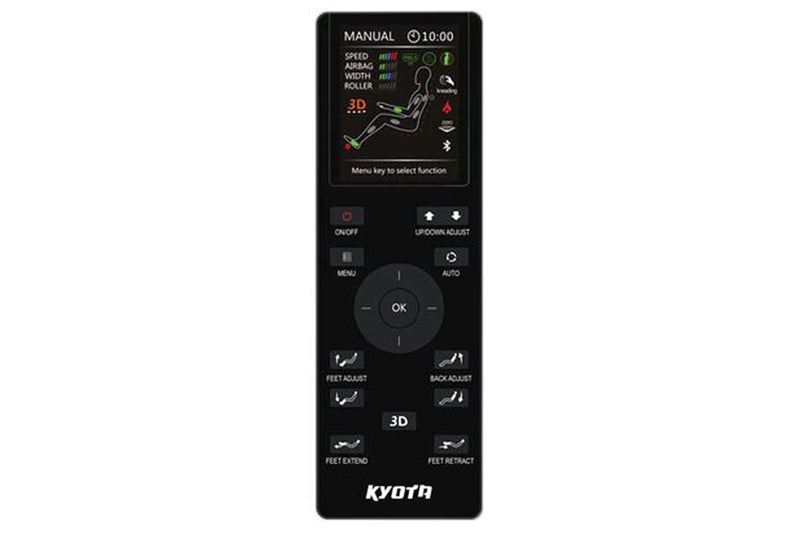 Front Centered View Of The Remote Control For The Kyota Yosei M868 Massage Chair
