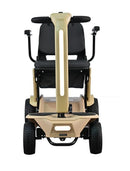 Front Centered View Of The Reyhee Flex Electric Folding Mobility Scooter Shown With The Tan Colored Frame