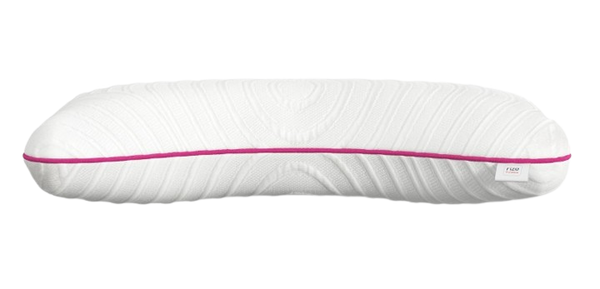 Front Centered View Of The Rize Home Contour Dual Cool Pillow With Pink Trim 