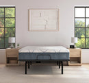 Front Centered View Of The Rize Home Cool Plus 12" Memory Foam Mattress Shown On An Adjustable Base In The Flat Position In A Bedroom Setting