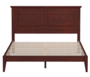 Front Centered View Of The Rize Home Cottage Style Wooden Bed Frame Shown In Classic Cherry Color