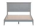 Front Centered View Of The Rize Home Cottage Style Wooden Bed Frame Shown In Ultimate Gray Color