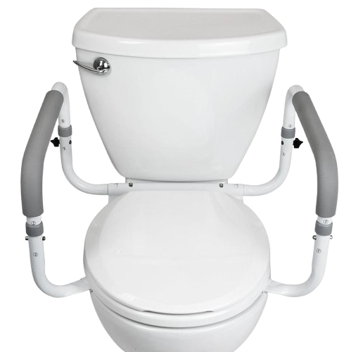 Front Centered View Of The Vive Health Compact Toilet Rail
