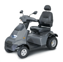 Front Left Side View Of The AFIKIM Afiscooter S4 Scooter Shown In The Dark Gray Color