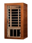 Front Left Side View Of The Dynamic Avila 2-Person Low EMF FAR Infrared Indoor Sauna | DYN‐6103‐01