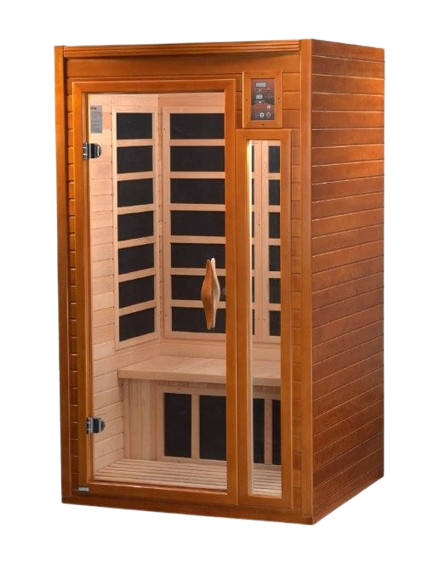 Front Left Side View Of The Dynamic Barcelona 2-Person Low EMF Far Infrared Indoor Sauna | DYN-6106-01