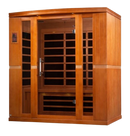 Front Left Side View Of The Dynamic Bergamo 4-Person Low EMF FAR Infrared Indoor Sauna | DYN-6440-01