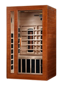 Front Left Side View Of The Dynamic Cordoba 2-Person Near Zero EMF Full Spectrum Infrared Indoor Sauna | DYN-6203-02 FS