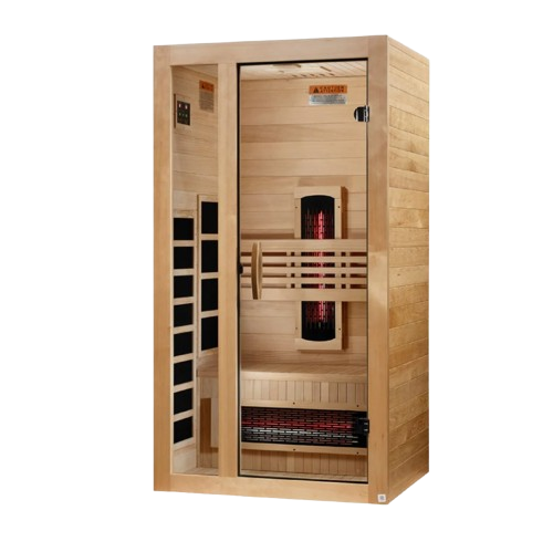 Front Left Side View Of The Dynamic Gracia 2-Person Full Spectrum Near Zero EMF FAR Infrared Indoor Sauna | DYN-6119-03 FS