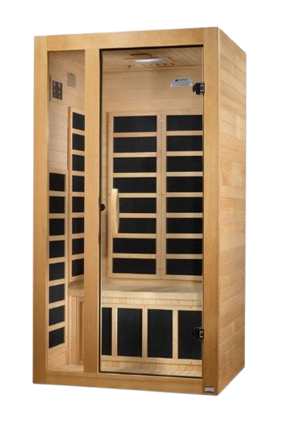 Front Left Side View Of The Dynamic Gracia 2-Person Low EMF FAR Infrared Indoor Sauna | DYN-6119-01