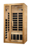 Front Left Side View Of The Dynamic Gracia 2-Person Low EMF FAR Infrared Indoor Sauna | DYN-6119-01
