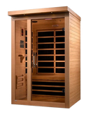 Front Left Side View Of The Dynamic Llumeneres 2-Person Ultra Low EMF FAR Infrared Indoor Sauna | DYN-6215-02