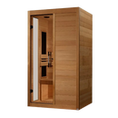 Front Left Side View Of The Dynamic Lucca 2 Person Ultra Low EMF FAR Infrared Indoor Sauna | DYN-6215-05 Elite