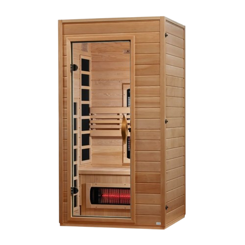 Front Left Side View Of The Dynamic Martin 2 Person Full Spectrum Near Zero EMF FAR Infrared Indoor Sauna | DYN-6006-03 FS