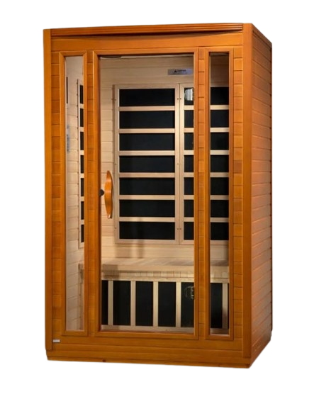 Front Left Side View Of The Dynamic San Marino Elite 2-Person Ultra Low EMF FAR Infrared Indoor Sauna | DYN-6206-01 Elite