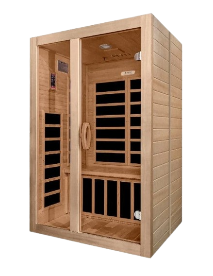 Front Left Side View Of The Dynamic Santiago 2-Person Low EMF FAR Infrared Indoor Sauna | DYN-6209-01