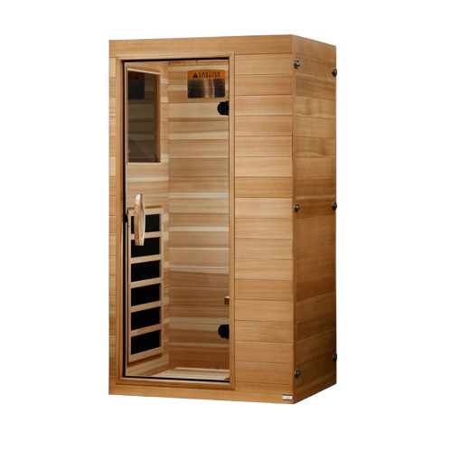 Front Left Side View Of The Dynamic Sicily 1 Person Ultra Low EMF FAR Infrared Indoor Sauna | DYN-1101-01 Elite