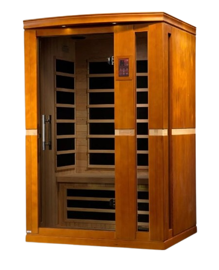 Front Left Side View Of The Dynamic Vittoria 2-Person Low EMF FAR Infrared Indoor Sauna | DYN-6220-01