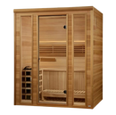 Front Left Side View Of The Golden Designs Andermatt 3-Person Indoor Sauna | GDI-7030-01