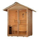 Front Left Side View Of The Golden Designs Arlberg 3-Person Outdoor Sauna | GDI-8103-01