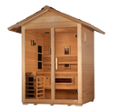 Front Left Side View Of The Golden Designs Carinthia 3-Person Hybrid Outdoor Sauna | GDI-8123-01