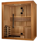 Front Left Side View Of The Golden Designs Copenhagen 3-Person Indoor Sauna | GDI-7389-02