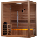 Front Left Side View Of The Golden Designs Forssa 3-Person Indoor Sauna | GDI-7203-01