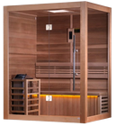 Front Left Side View Of The Golden Designs Hanko 2-Person Indoor Sauna | GDI-7202-01