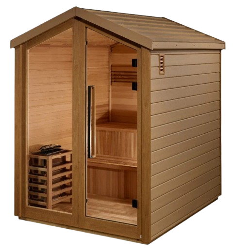 Front Left Side View Of The Golden Designs Kaarina 6-Person Outdoor Sauna | GDI-8506-01 