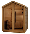 Front Left Side View Of The Golden Designs Savonlinna 3-Person Outdoor Sauna | GDI-8503-01