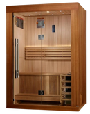 Front Left Side View Of The Golden Designs Sundsvall 2-Person Indoor Sauna | GDI-7289-02