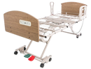 Front Left Side View Of The Graham Field Matrix 6200 Hi-Low Hospital Homecare Bed Shown In The Elevated Flat Position With Side Rails