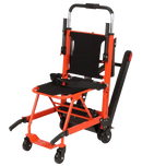 Front Left Side View Of The Helix Mobile Stairlift Shown With The Handlebar In The Lowered Position