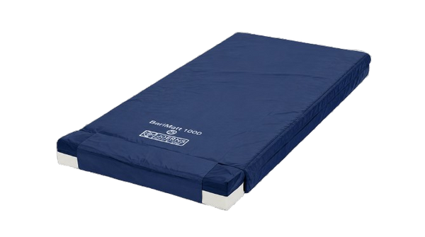 Front Left Side View Of The Joerns BariMatt 1000® Pressure Reducing Bariatric Foam Mattress with Visco Foam Topper