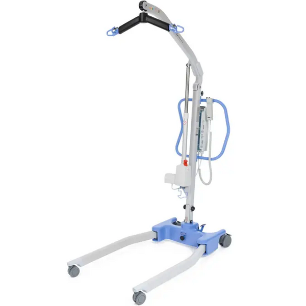 Front Left Side View Of The Joerns Hoyer Advance-E Portable Electric Professional Patient Lift Shown In The Elevated Position
