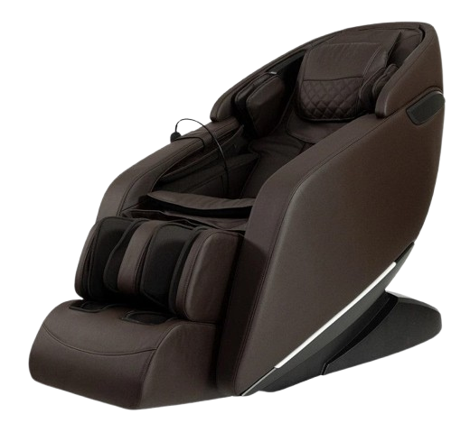 Front Left Side View Of The Kyota Genki M380 Massage Chair In Brown Color