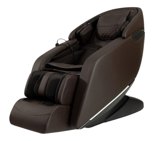 Front Left Side View Of The Kyota Genki M380 Massage Chair In Brown Color