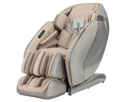 Front Left Side View Of The Kyota Hatsumei M900 AI 4D Massage Chair In Gray And Tan Color