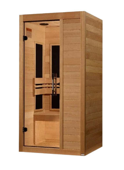 Front Left Side View Of The Maxxus 1-Person S-Line Low EMF FAR Infrared Indoor Sauna | MX-S106-01