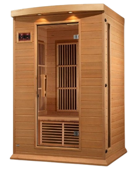 Front Left Side View Of The Maxxus 2-Person Low EMF FAR Infrared Indoor Sauna | MX-K206-01